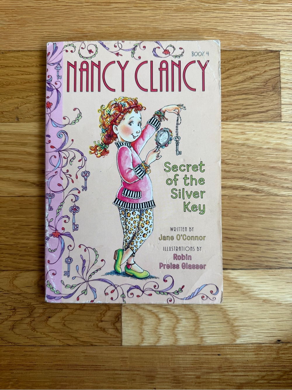 Nancy Clancy 'Secret of the Silver Key' Pink Kids Art Print